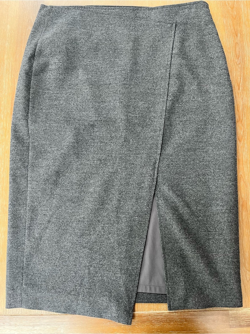 Babaton Charcoal Gray Pencil Skirt with Front Slit